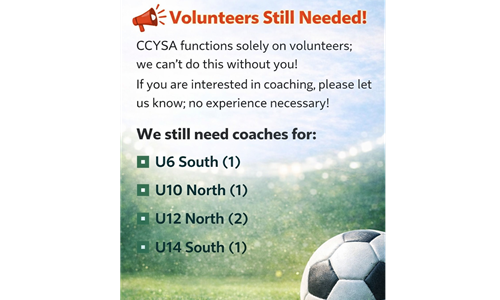 Coaches Needed For Spring 2026!